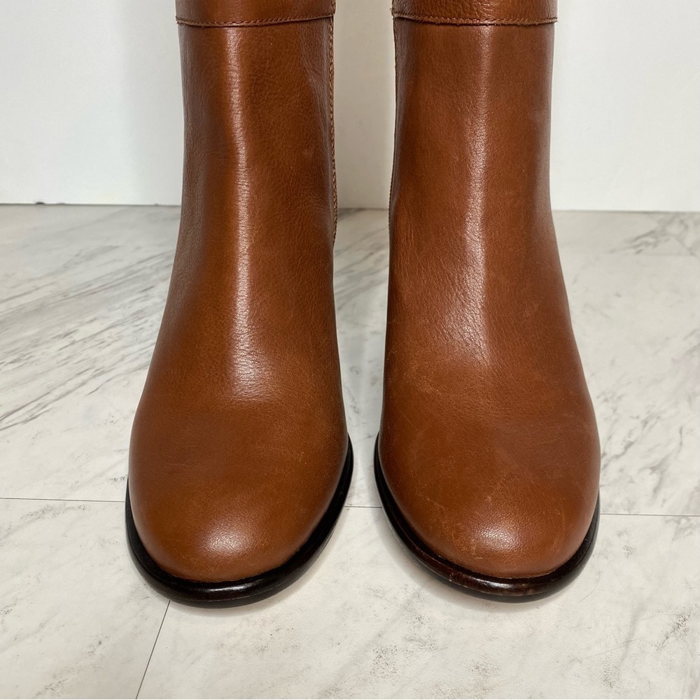 Paige Caroline Brown Leather Suede Heeled Knee High Boot 9 - Picture 13 of 16